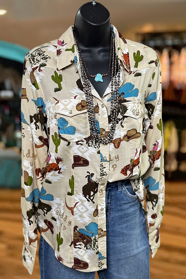 Western Cactus Cowboy Shirt