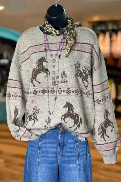 Gentle Western Cowgirl Sweater