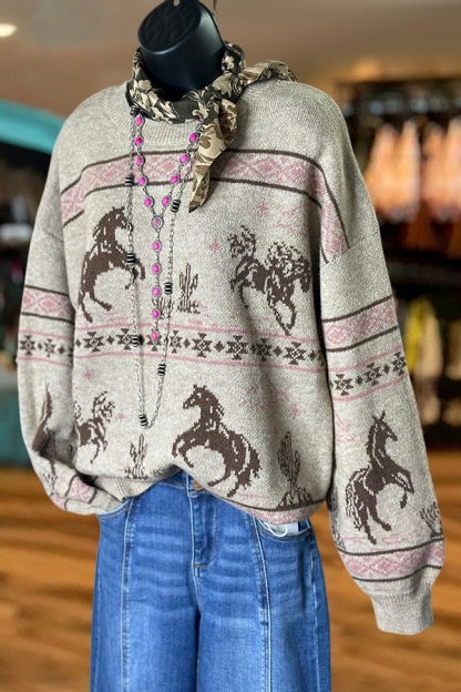 Gentle Western Cowgirl Sweater