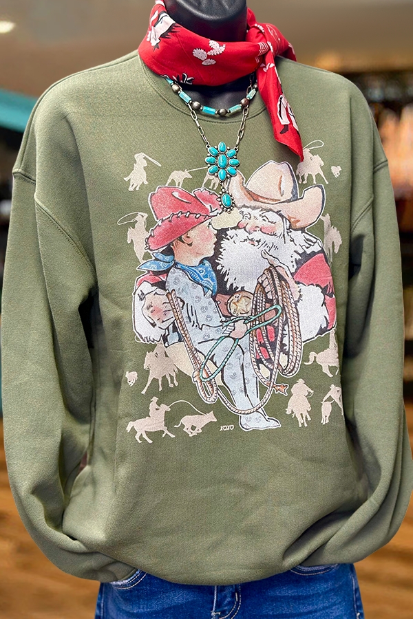 Western Santa Claus Sweatshirt