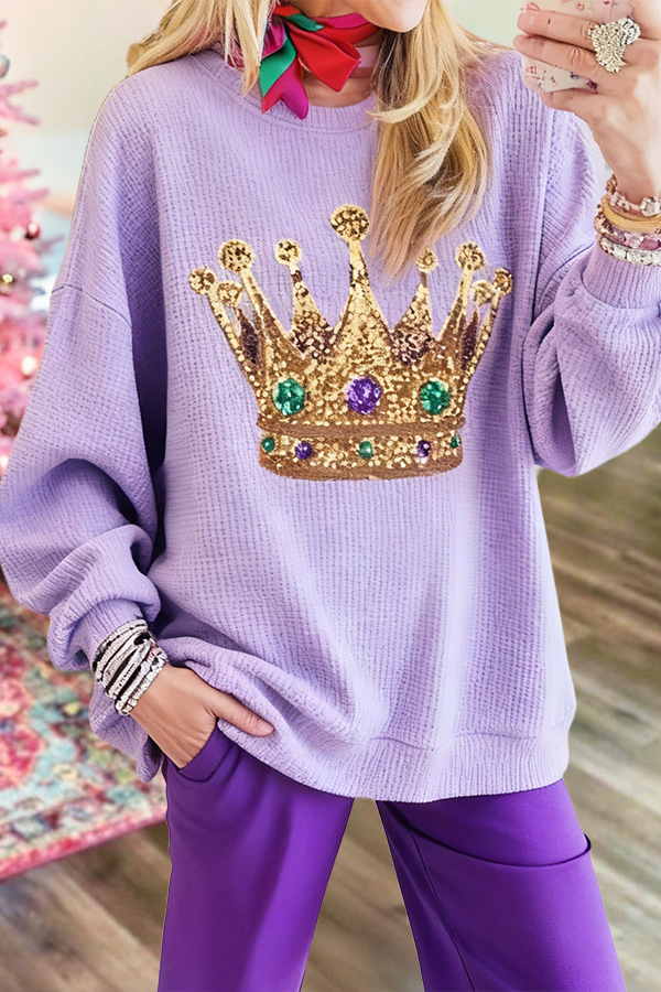 Mardi Gras Crown Sweatshirt