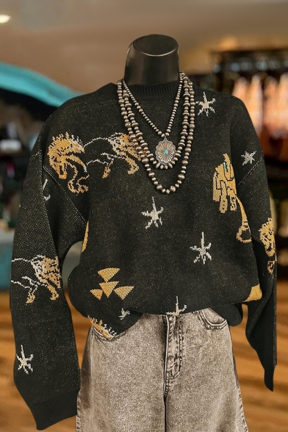 Western Horse Saddle Sweater