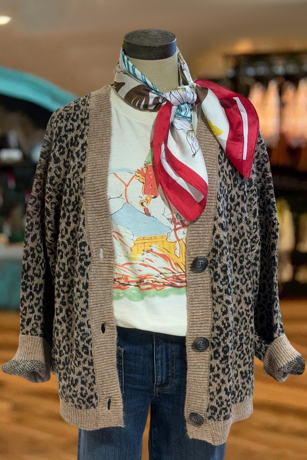 Wild Leopard Print Cardigan