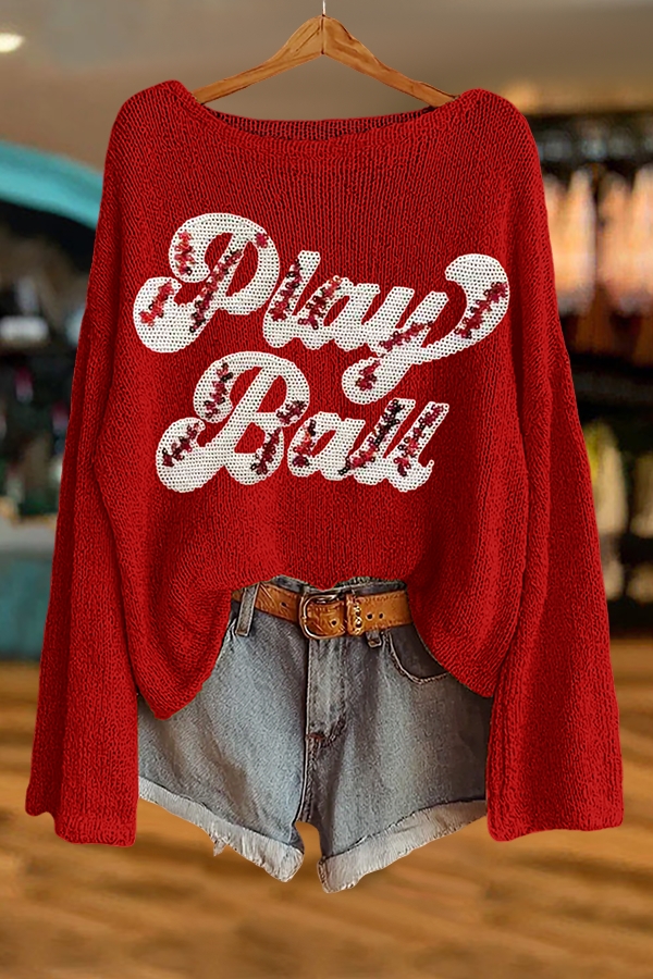 Shiny Play Ball Baseball Sweater