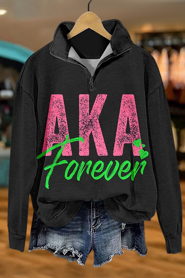 Alpha Kappa Alpha Sorority AKA Forever Zip-Up Sweatshirt