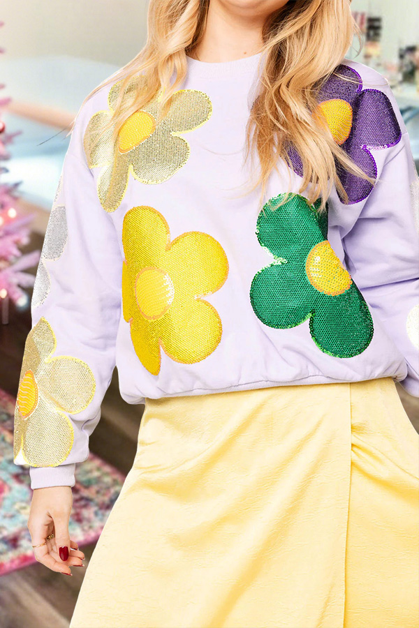 Mardi Gras Floral Sweatshirt