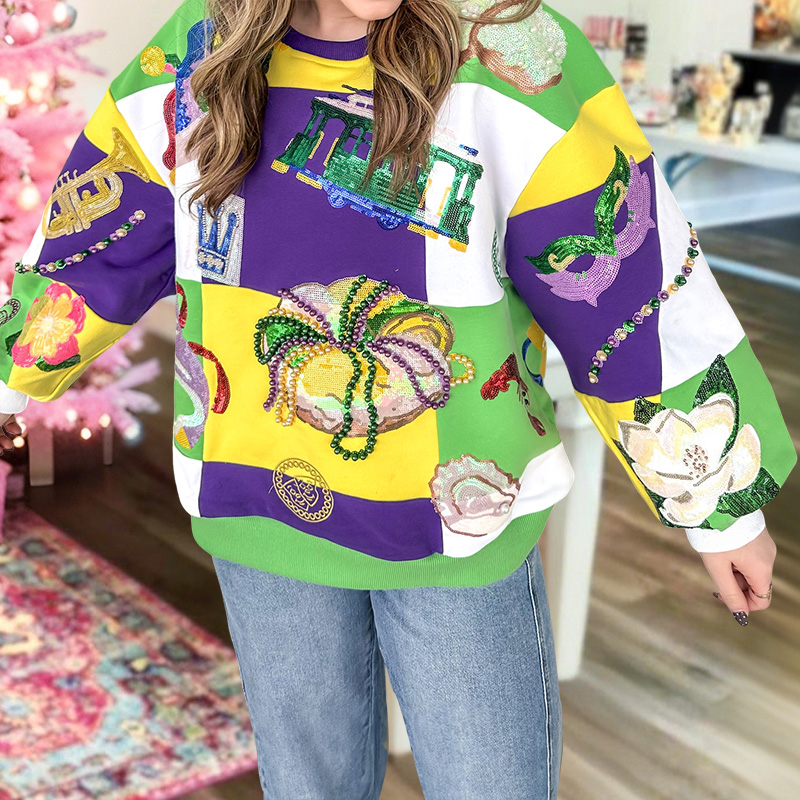 Mardi Gras Checkered Icon Sweatshirt