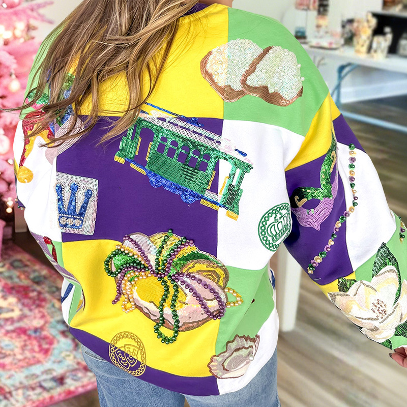 Mardi Gras Checkered Icon Sweatshirt