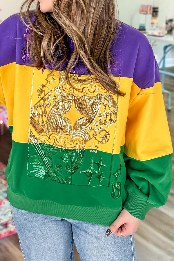 Queen Card Mardi Gras sweatshirt