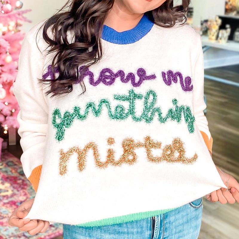 Mardi Gras Throw Me Something Mister Sweater