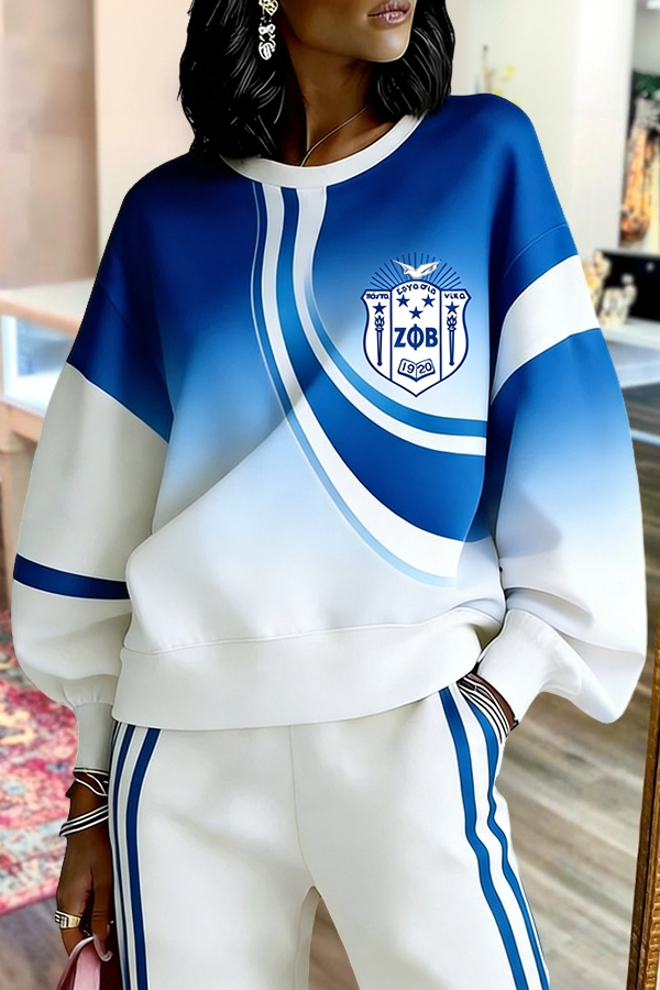 Zeta Phi Beta Sorority Gradient Puff-Sleeve Sweatshirt