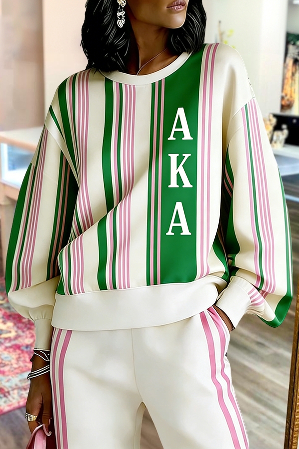 Alpha Kappa Alpha Sorority Gradient Striped Sweatshirt