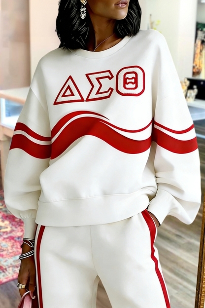 Delta Sigma Theta Sorority Wavy Stripe Sweatshirt