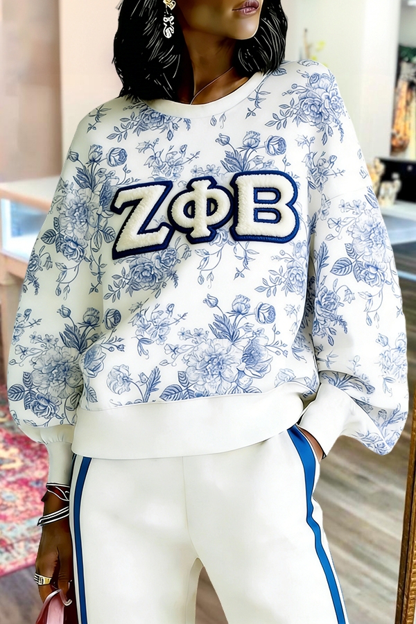 Zeta Phi Beta Sorority Flowers Sweatshirt