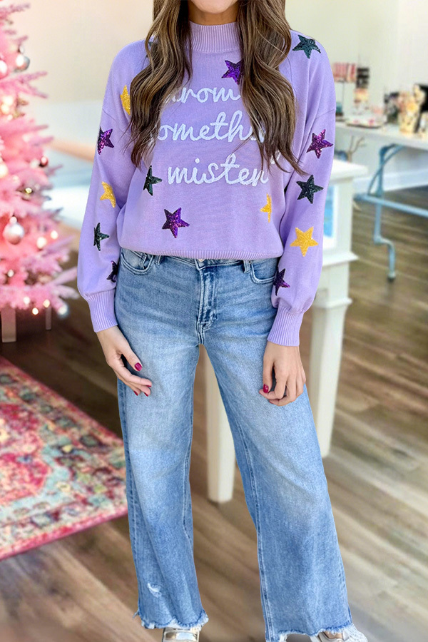 Mardi Gras Throw Me Something Sweater