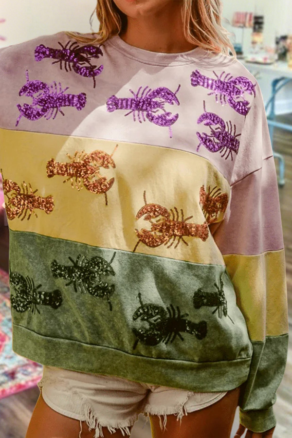 Mardi Gras Sparkling Crawfish Sweatshirt