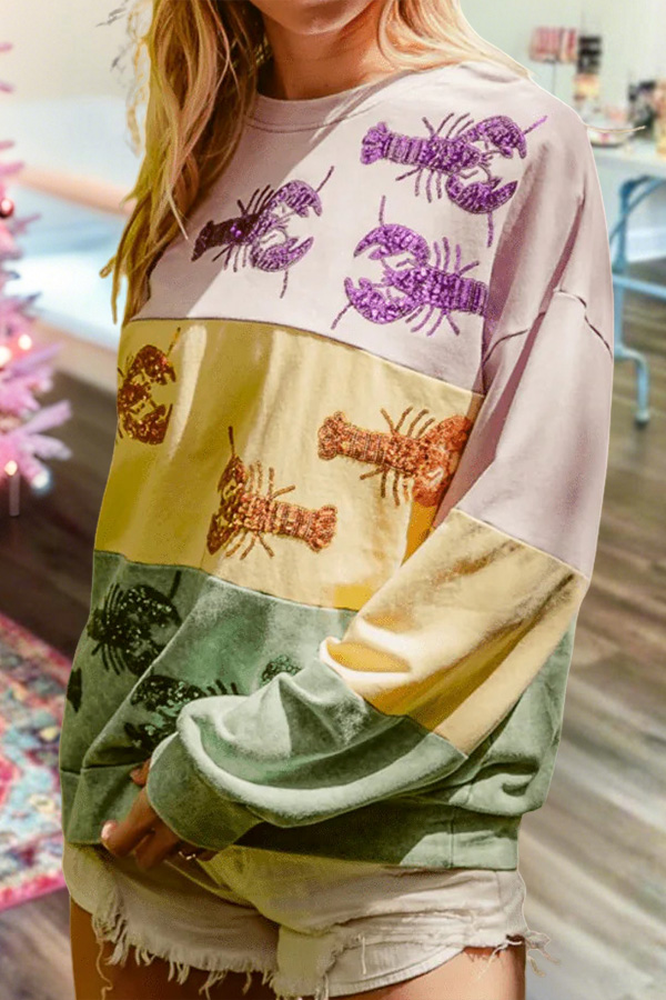 Mardi Gras Sparkling Crawfish Sweatshirt