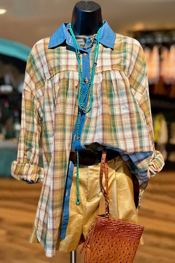 Plaid Patchwork Shirt