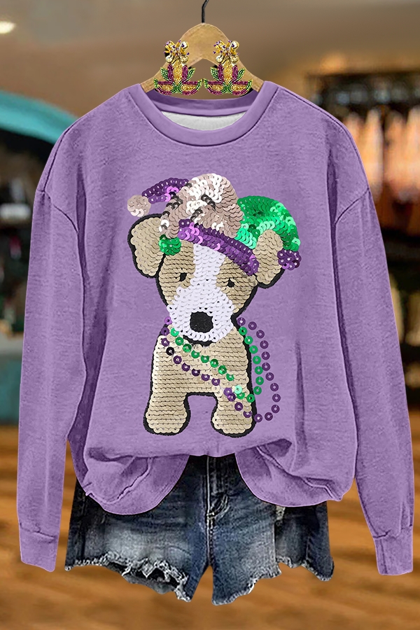 Mardi Gras Cute Dog Sweatshirt