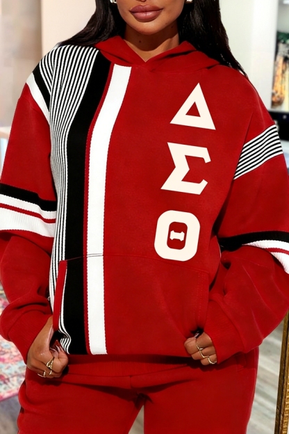 Delta Sigma Theta Sorority Striped Hoodie