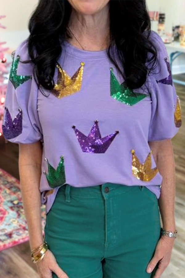 Mardi Gras Sparkling Crown T-Shirt