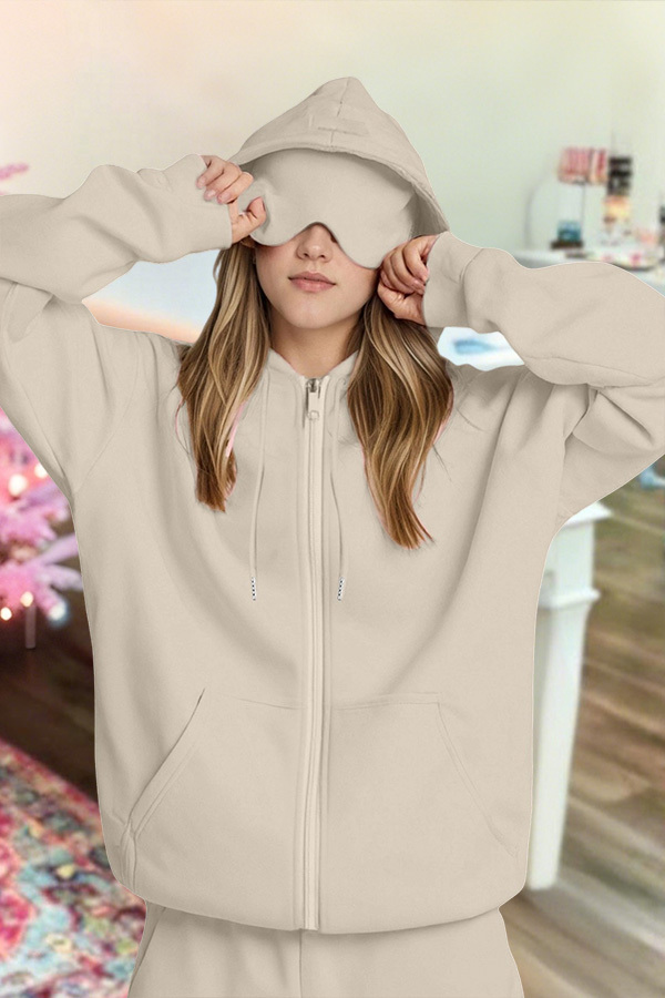 Airplane Eye Mask Hoodie Cardigan