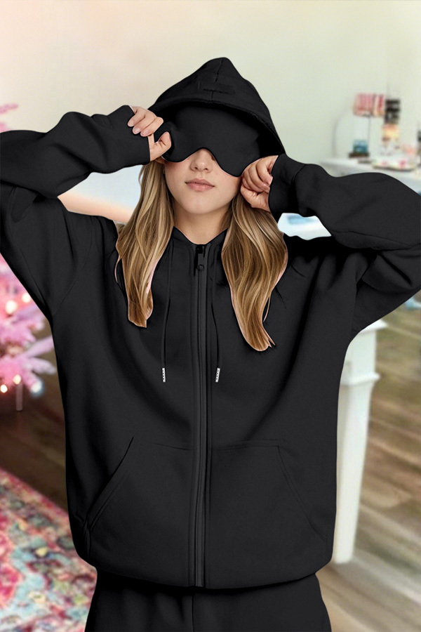Airplane Eye Mask Hoodie Cardigan