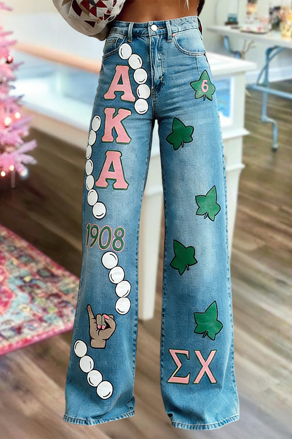 Alpha Kappa Alpha Sorority Wide-Leg Pants