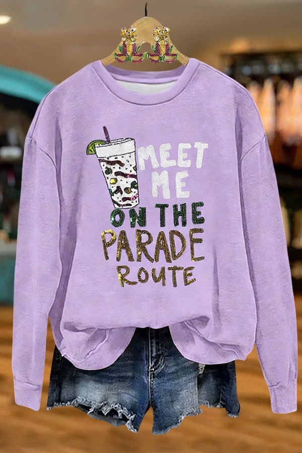 Women's sweatshirt | Mardi Gras Meet Me On The Parade Route Sweatshirt |mywesternoutfit