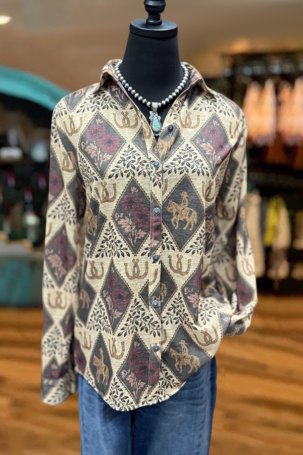 Vintage Cowgirl Horseshoe Shirt