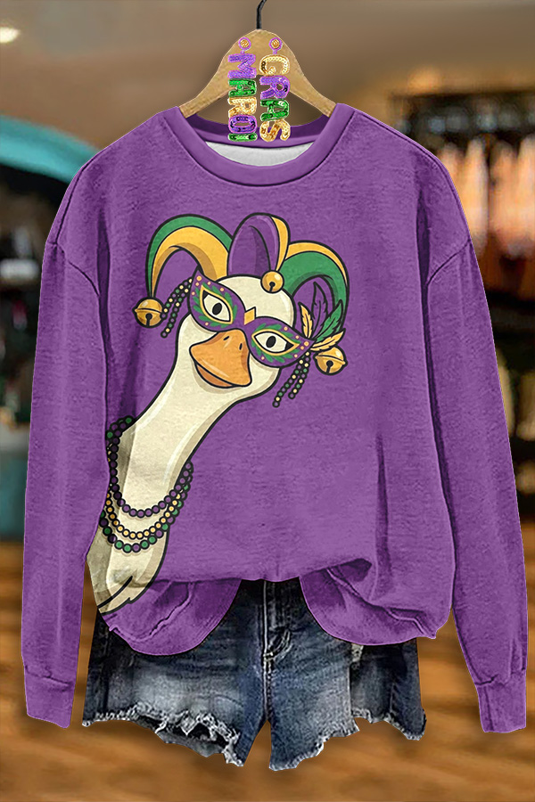 Mardi Gras Goose Funny Sweatshirt