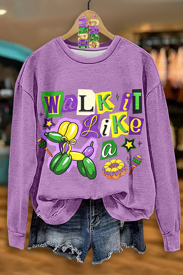 Mardi Gras Walk It Like A Dog Sweatshirt