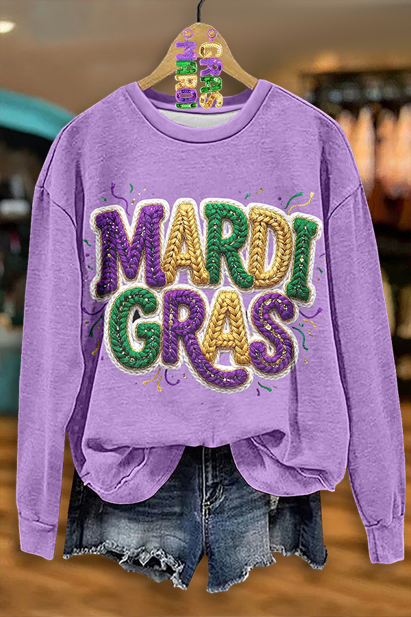 Mardi Gras Sparkling Yarn Sweatshirt