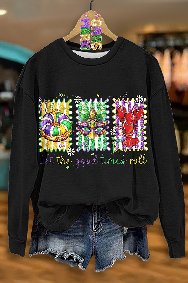 Mardi Gras Crawfish Mask Sweatshirt