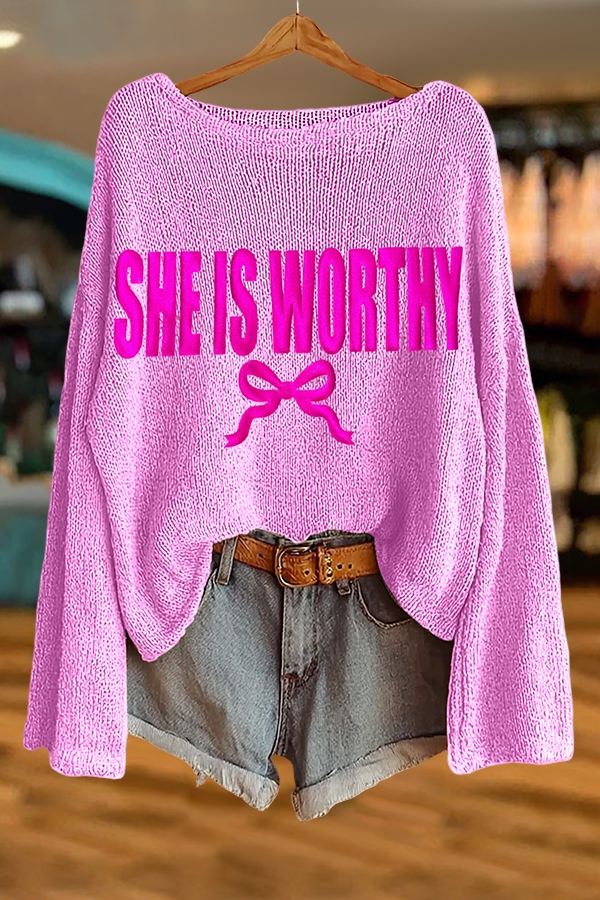 Valentine's Day She Is Worthy Sweater