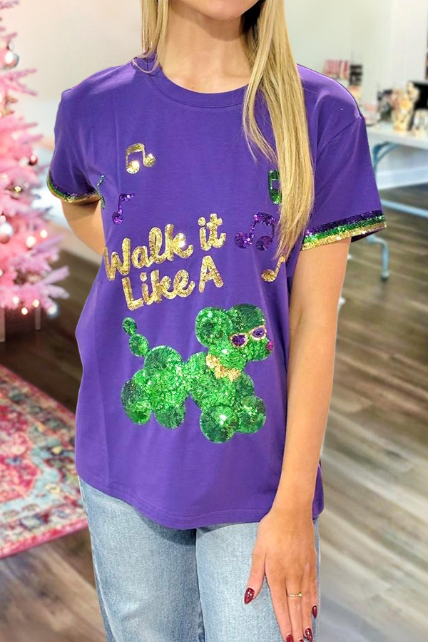 Mardi Gras Walk It Like A Dog T-Shirt