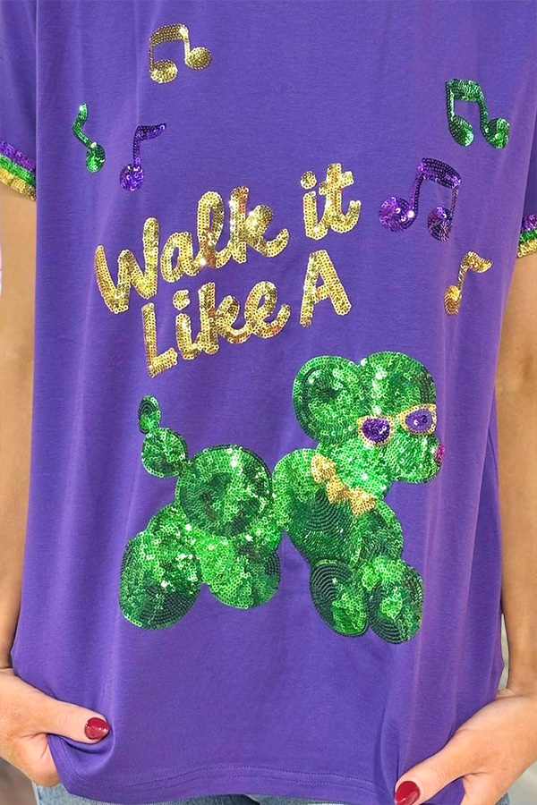 Mardi Gras Walk It Like A Dog T-Shirt