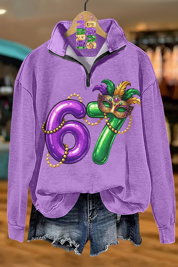 Mardi Gras 67 Zipper Sweatshirt