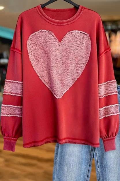 Valentine's Day Heart Patch Sweatshirt