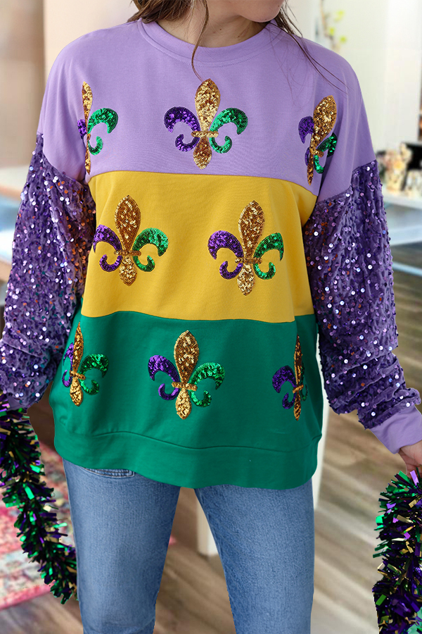 Mardi Gras Sparkling Iris Sweatshirt