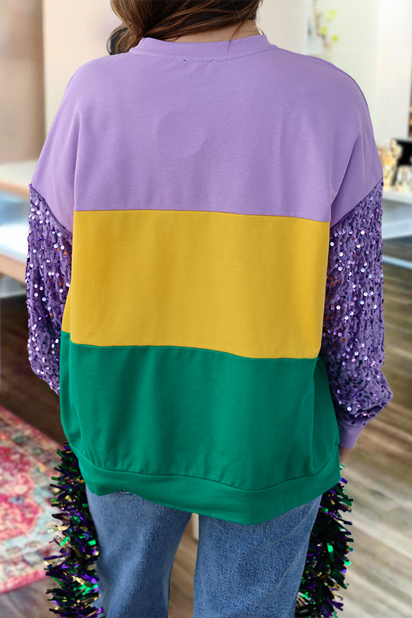 Mardi Gras Sparkling Iris Sweatshirt