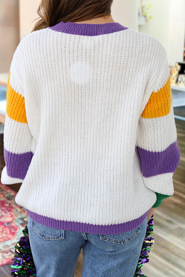 Mardi Gras Iris Sweater