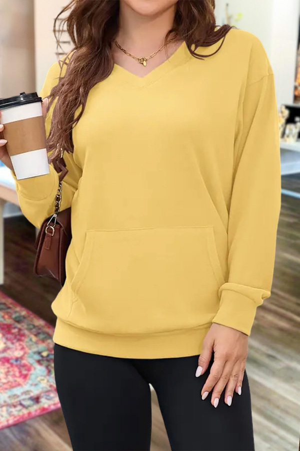 Women's sweatshirt | V-Neck Pocketed Pullover Sweatshirt |mywesternoutfit