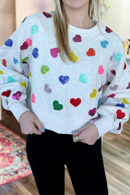 Valentine's Day Multi Heart Sweatshirt
