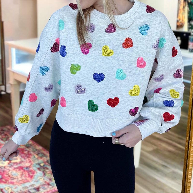 Valentine's Day Multi Heart Sweatshirt