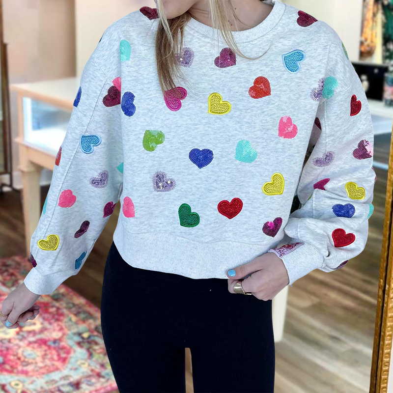Valentine's Day Multi Heart Sweatshirt