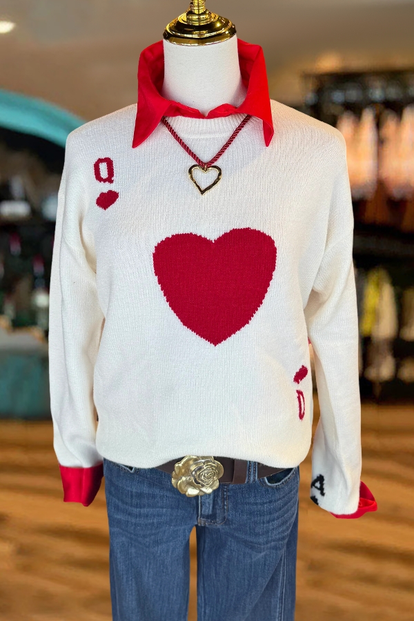 Valentine's Day Queen Of Hearts Sweater
