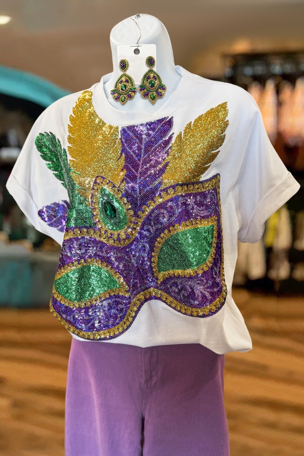 Mardi Gras Sparkling Mask T-Shirt