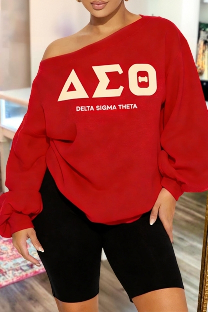 Delta Sigma Theta Sorority Off The Shoulder Sweatshirt