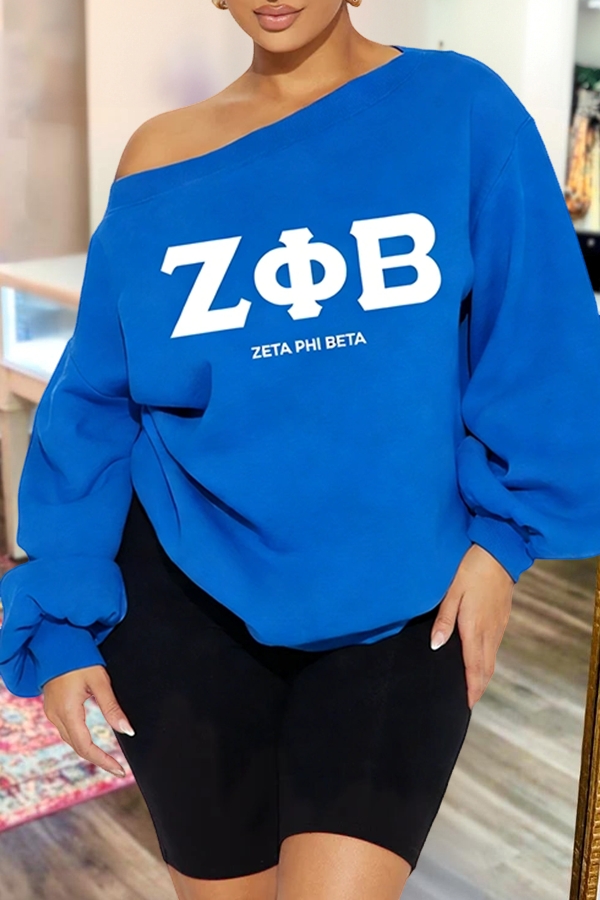 Zeta Phi Beta Sorority Off The Shoulder Sweatshirt